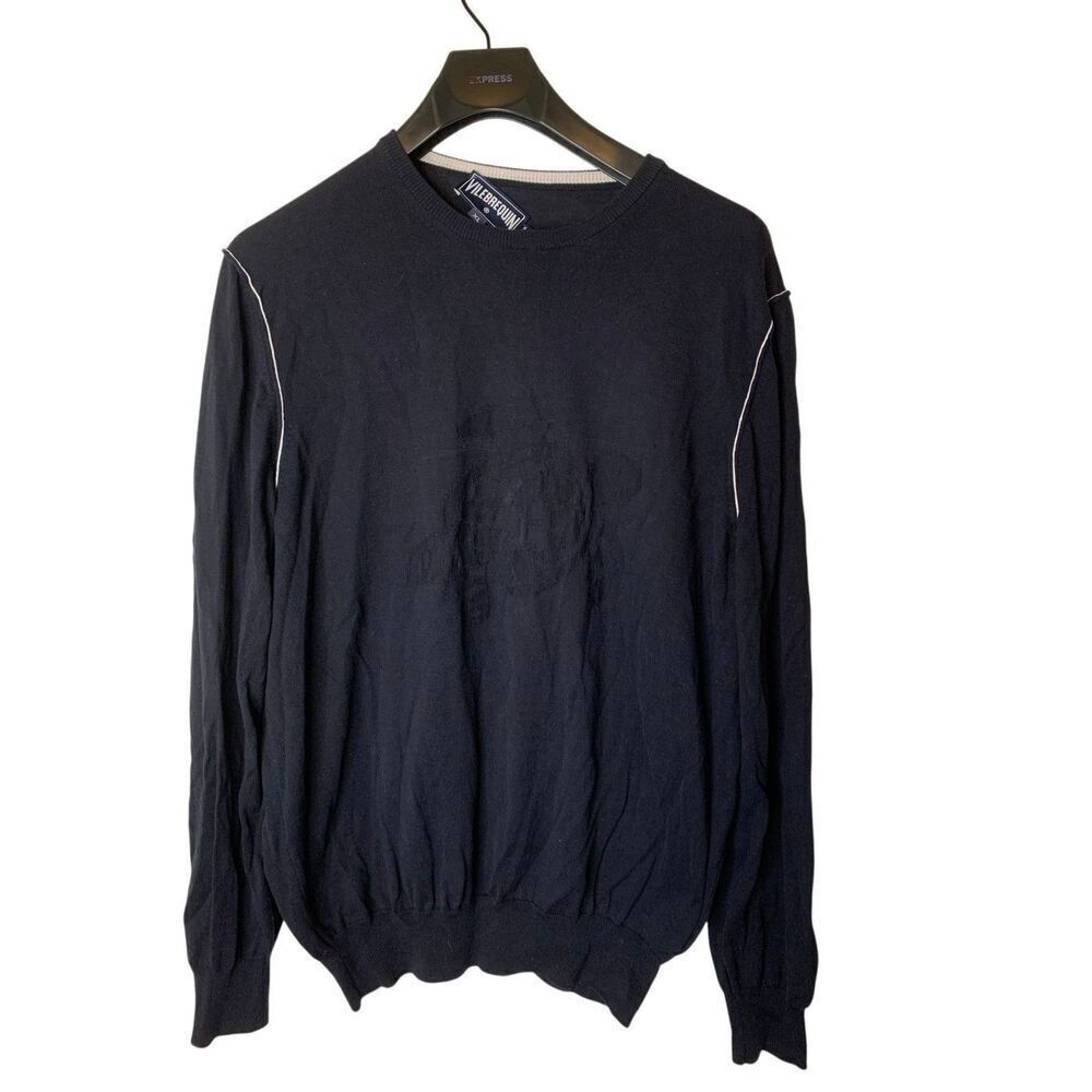Vilebrequin made in Italy cotton sweater dark navy turtle men's size XL